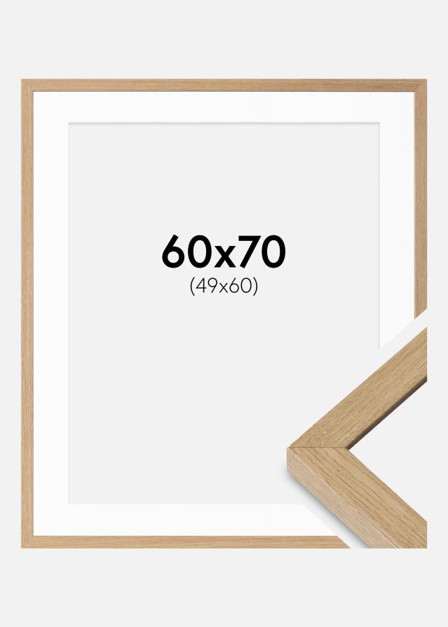 Cadre Hermes Chêne Naturel 60x70 cm - Passe-partout Blanc 50x61 cm