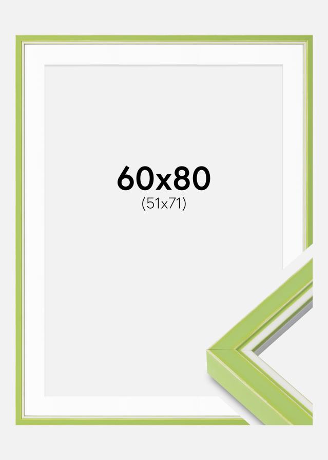 Cadre Diana Vert Clair 60x80 cm - Passe-partout Blanc 52x72 cm