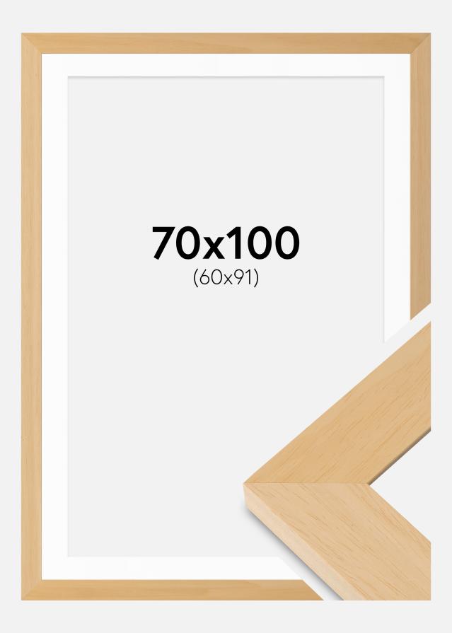 Cadre Juno Bois 70x100 cm - Passe-partout Blanc 61x92 cm