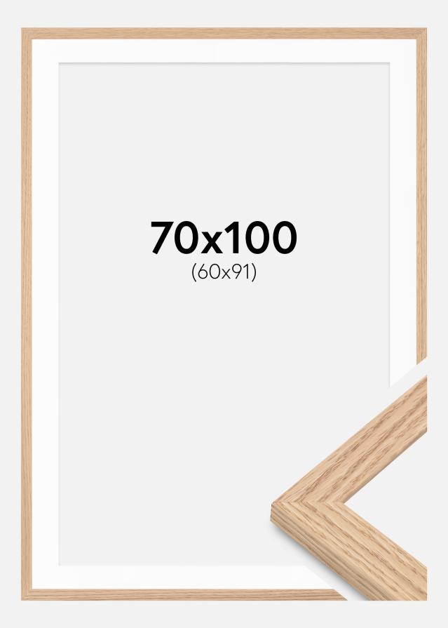 Cadre Tidlös massif Chêne 70x100 cm - Passe-partout Blanc 61x92 cm