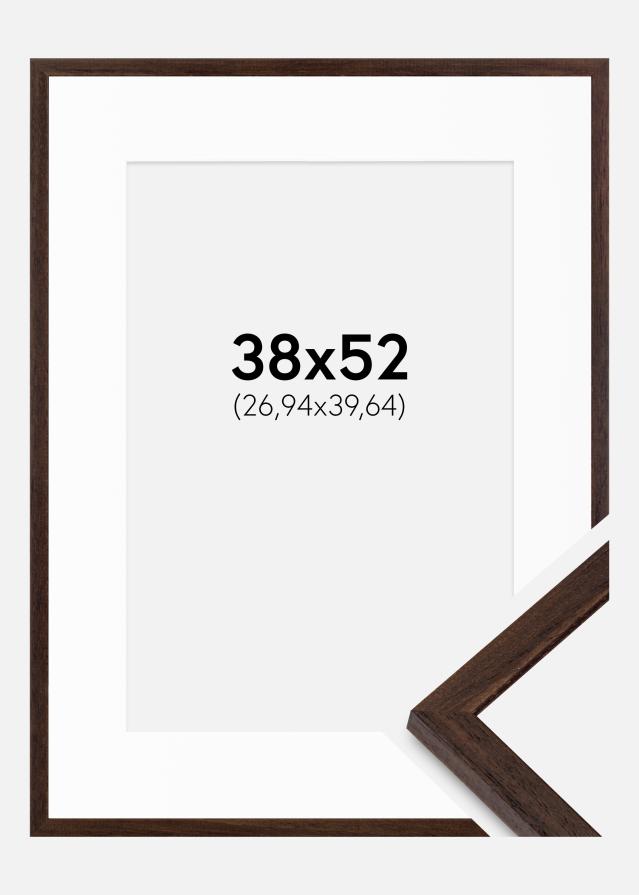 Cadre Edsbyn Noyer 38x52 cm - Passe-partout Blanc 11x16 inches
