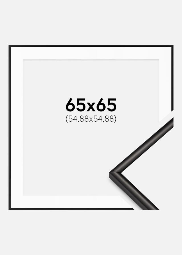 Cadre Scandi Mat Noir 65x65 cm - Passe-partout Blanc 22x22 inches