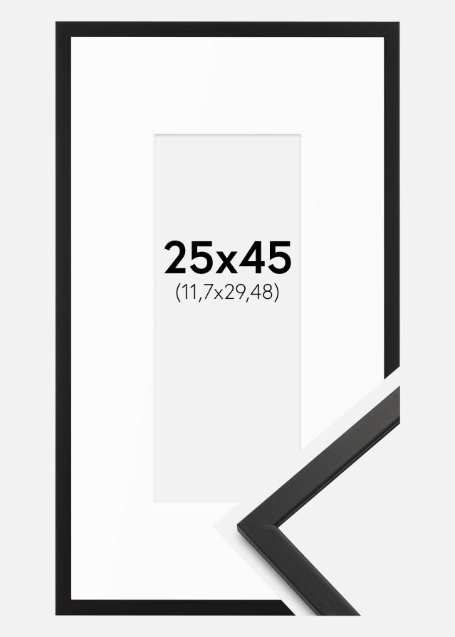 Cadre Edsbyn Noir 25x45 cm - Passe-partout Blanc 5x12 inches