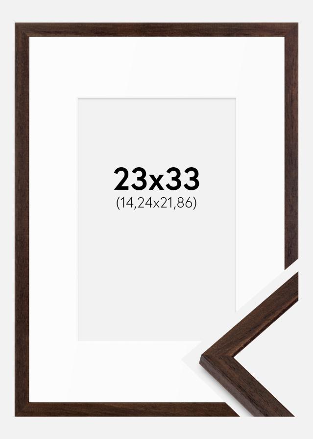 Cadre Edsbyn Noyer 23x33 cm - Passe-partout Blanc 6x9 inches