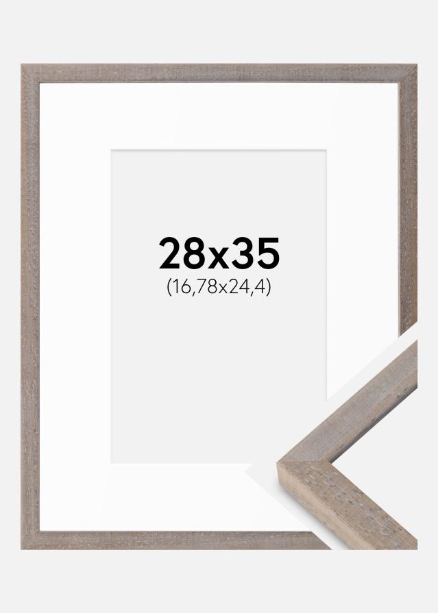 Cadre Ares Gris 28x35 cm - Passe-partout Blanc 7x10 inches