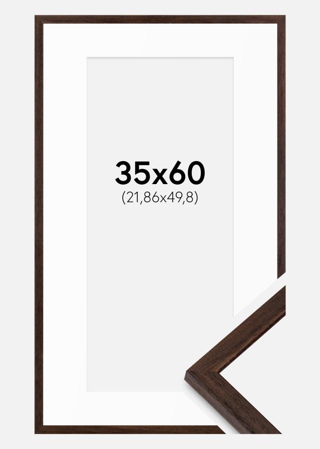 Cadre Edsbyn Noyer 35x60 cm - Passe-partout Blanc 9x20 inches
