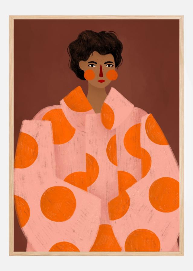 Woman With Orange Dots Poster