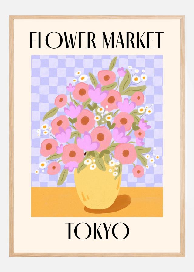 Tokyo Flower Market Japan Travel Poster