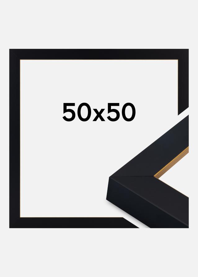 Cadre Sussex Verre Acrylique Noir/Or 50x50 cm