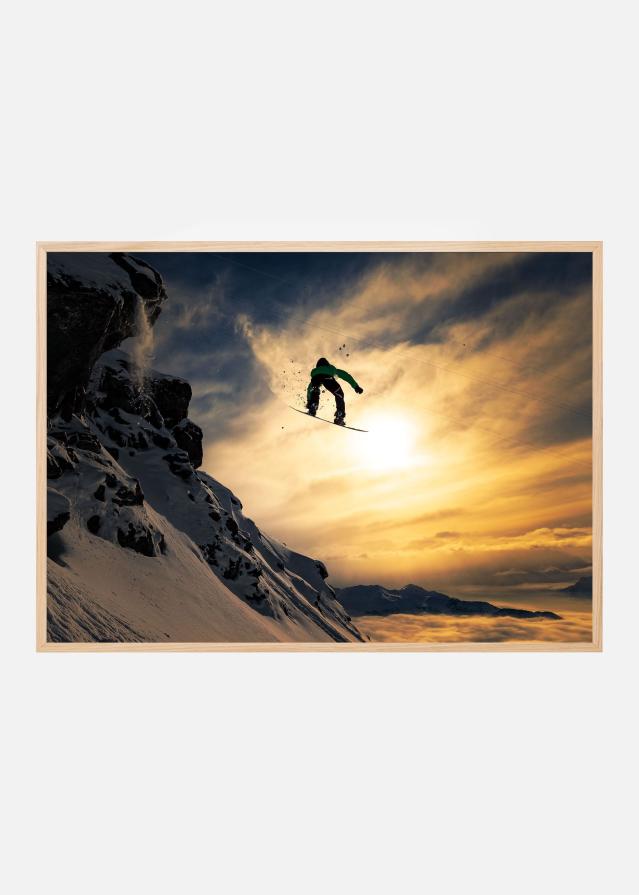 Sunset Snowboarding Poster