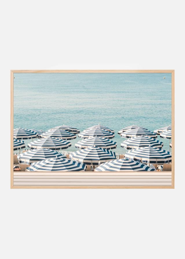 Striped Beach Umbrellas Poster