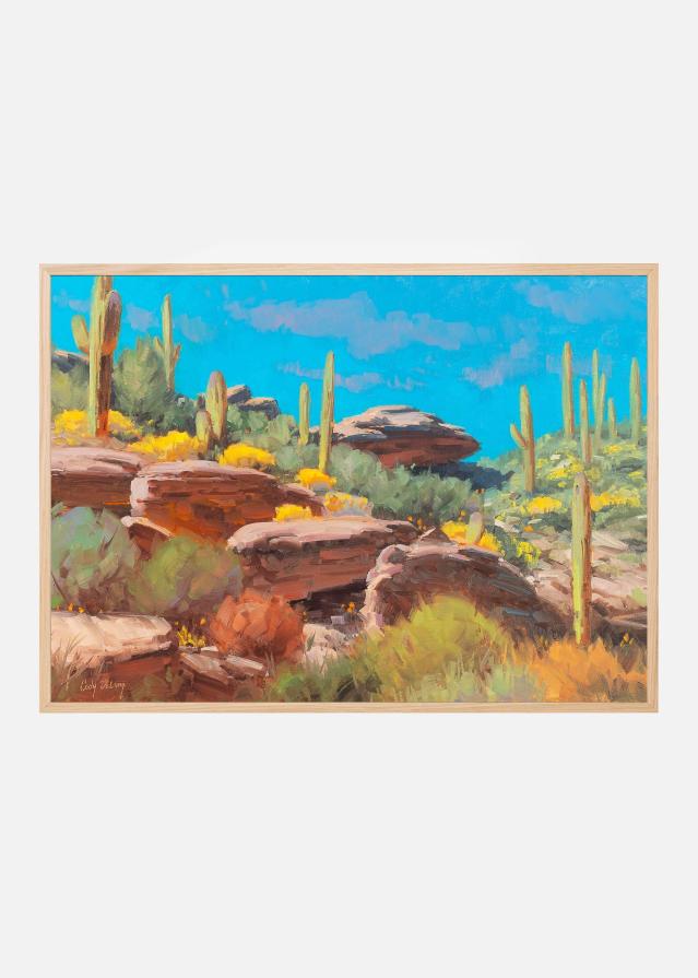 Desert Blooming Scene Poster