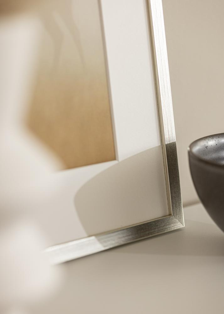 Cadre Edsbyn Argent 40x45 cm - Passe-partout Blanc 11x13 inches