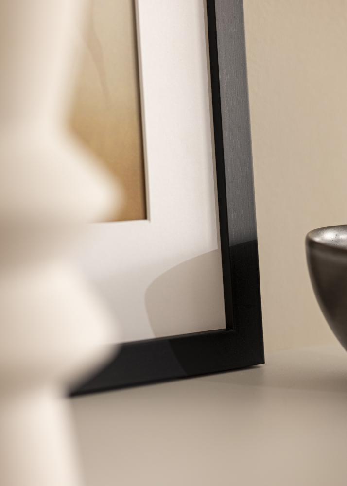 Cadre Noir Bois 65x75 cm - Passe-partout Blanc 55x65 cm