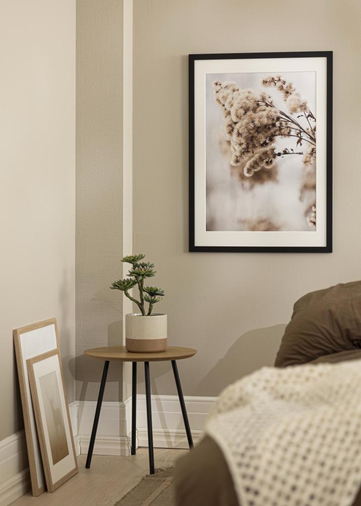 Cadre Noir Bois 65x75 cm - Passe-partout Blanc 55x65 cm