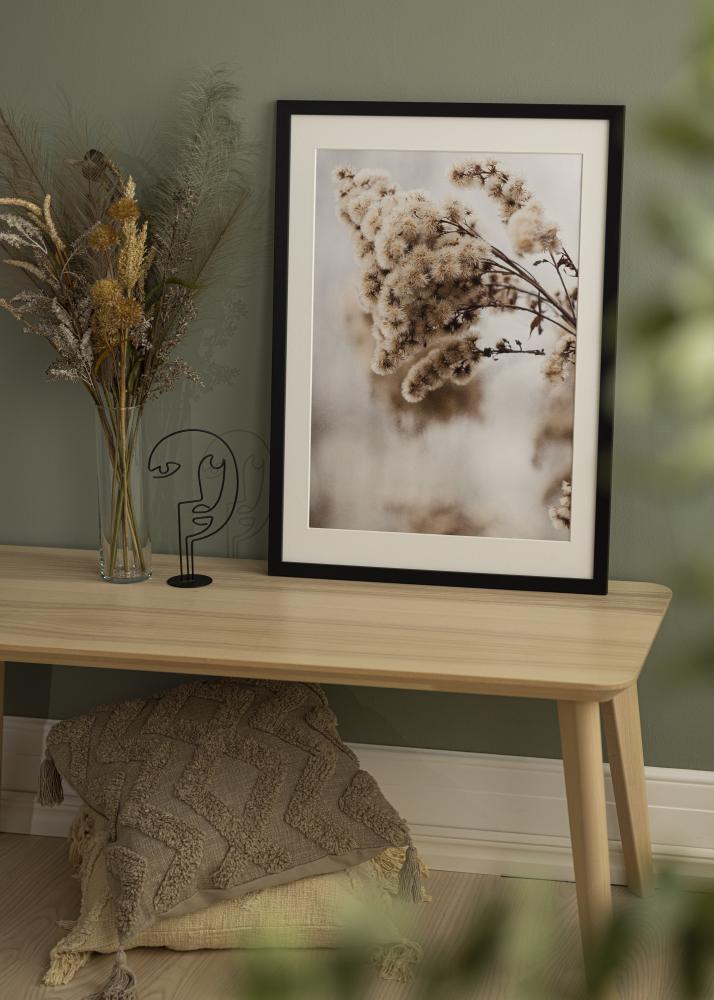 Cadre Noir Bois 65x75 cm - Passe-partout Blanc 55x65 cm