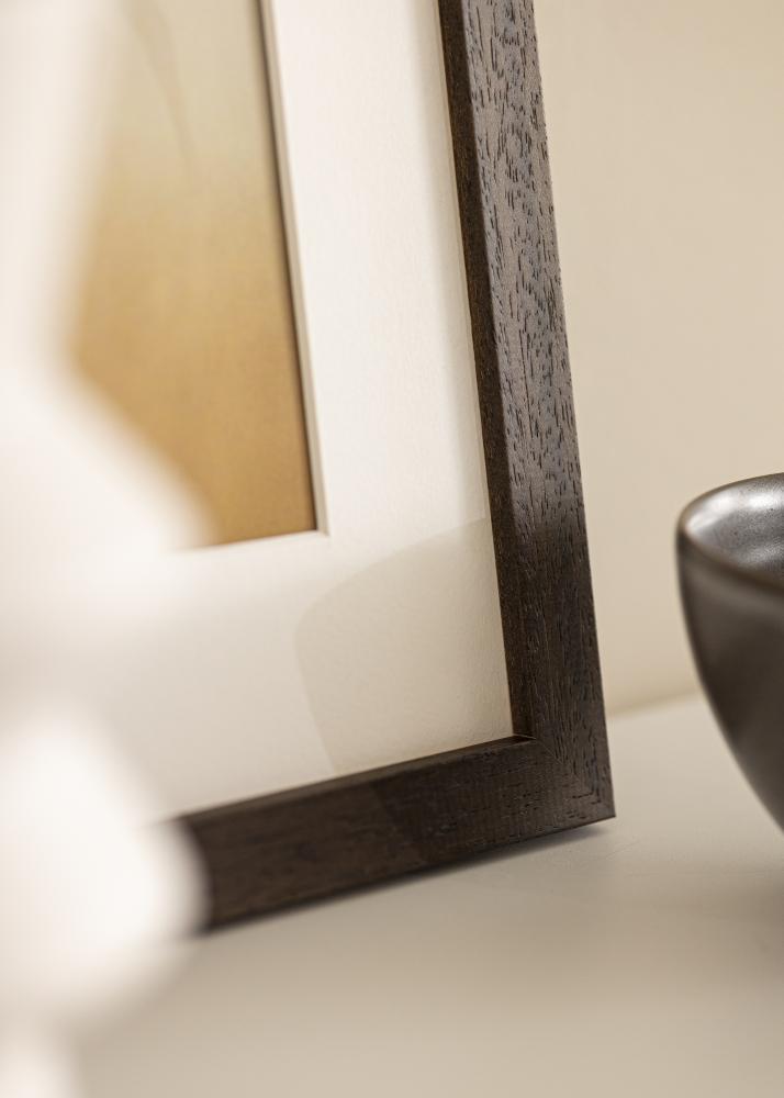 Cadre Marron bois 55x80 cm - Passe-partout Blanc 45x70 cm