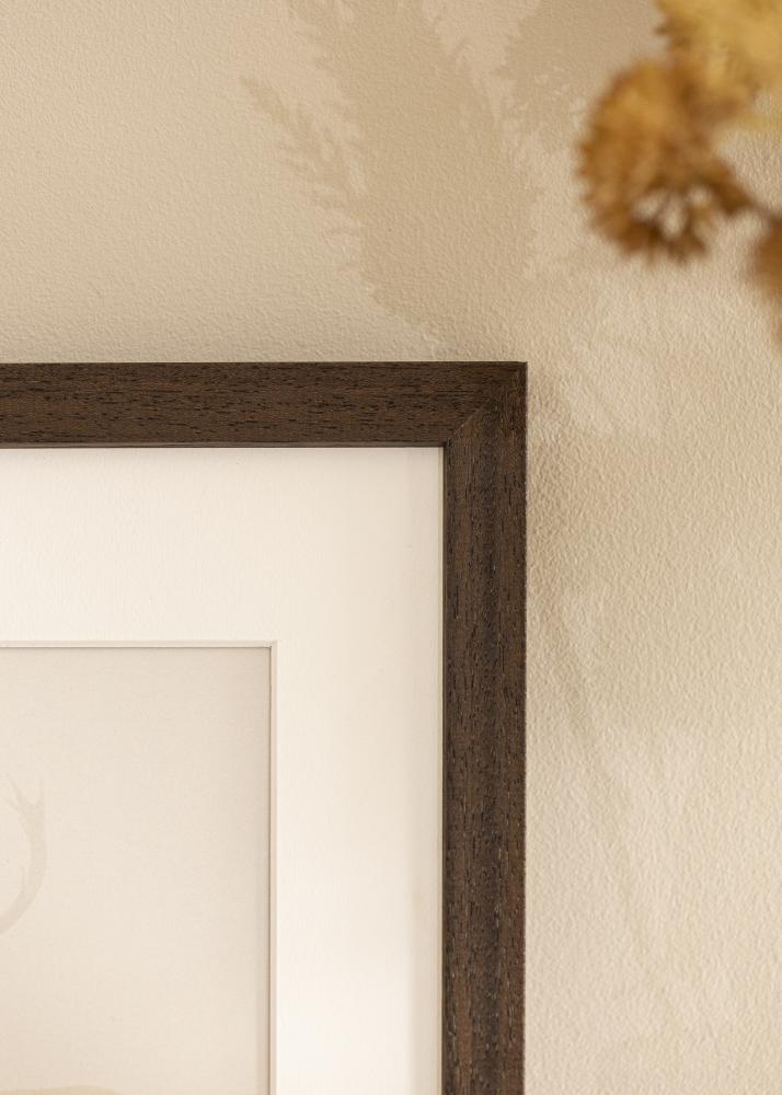 Cadre Marron bois 55x80 cm - Passe-partout Blanc 45x70 cm