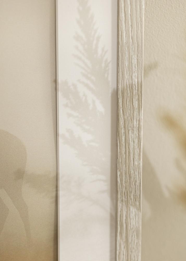 Cadre Stilren Chêne Gris Clair 42x59,4 cm - Passe-partout Blanc 25x38 cm