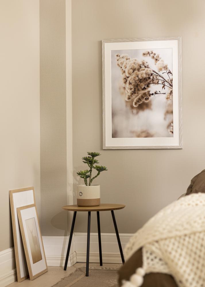 Cadre Stilren Chêne Gris Clair 42x59,4 cm - Passe-partout Blanc 25x38 cm
