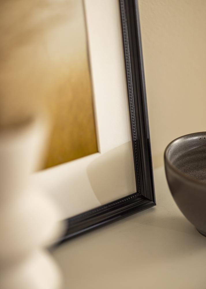 Cadre Gala Noir 13x18 cm - Passe-partout Blanc B7 88x125 mm