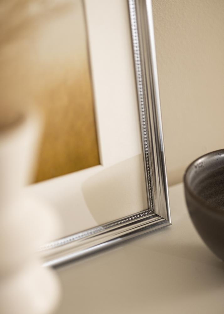 Cadre Gala Argent 50x70 cm - Passe-partout Blanc 39x60 cm