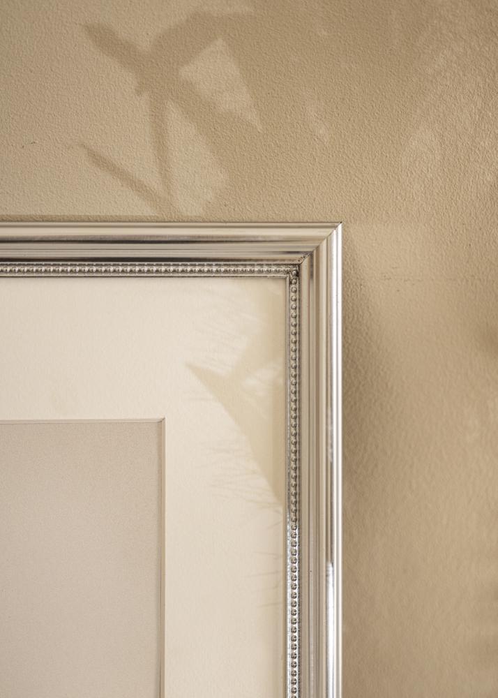 Cadre Gala Argent 50x70 cm - Passe-partout Blanc 39x60 cm