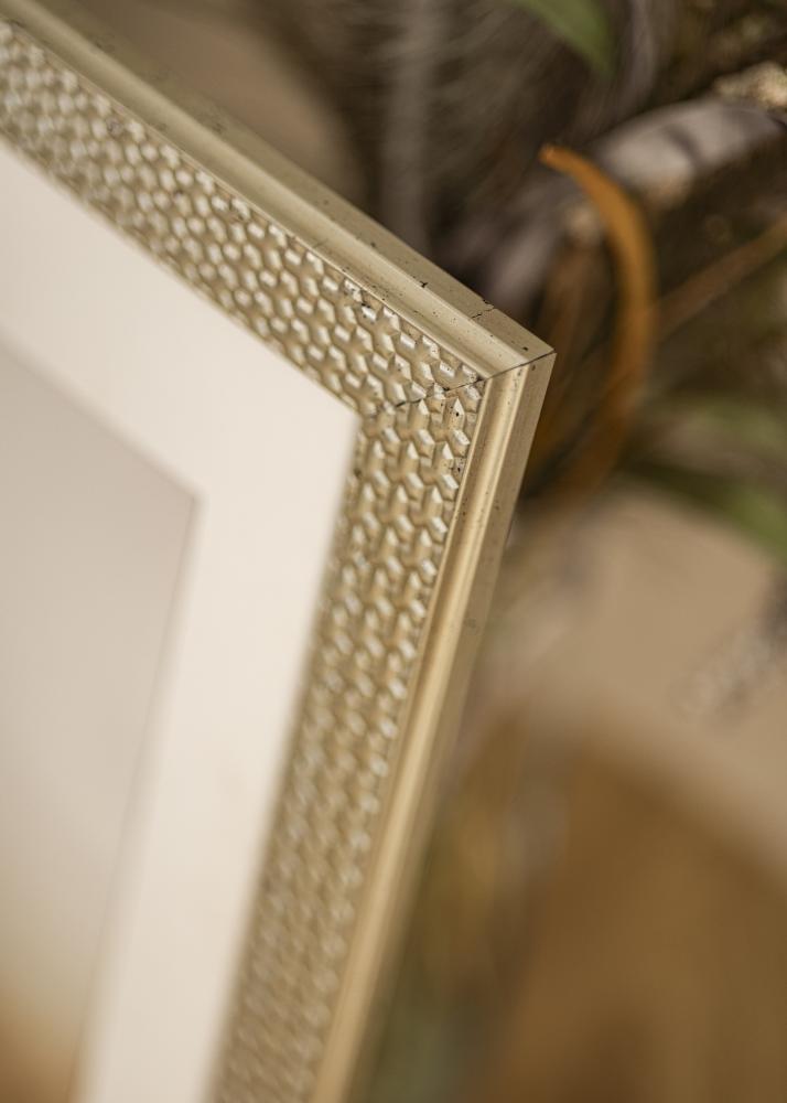 Cadre Grace Argent 30x40 cm - Passe-partout Blanc 22x32 cm