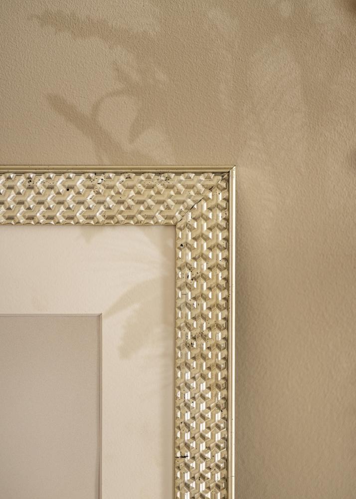 Cadre Grace Argent 30x40 cm - Passe-partout Blanc 22x32 cm