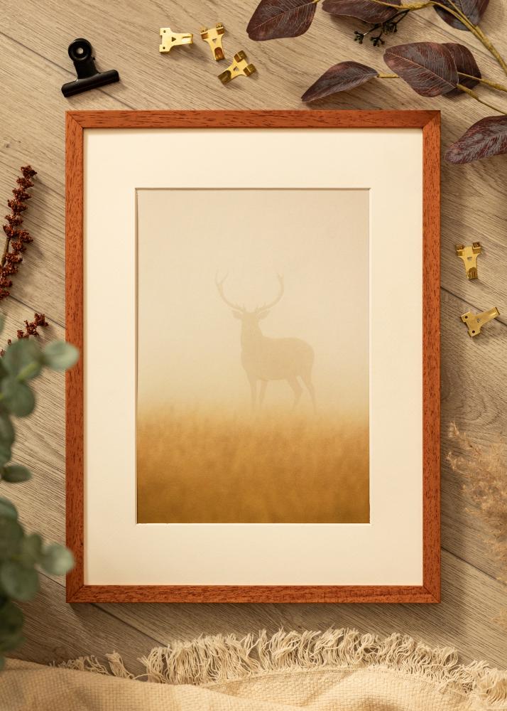 Cadre Ares Cerise 50x70 cm - Passe-partout Blanc 16x23 inches