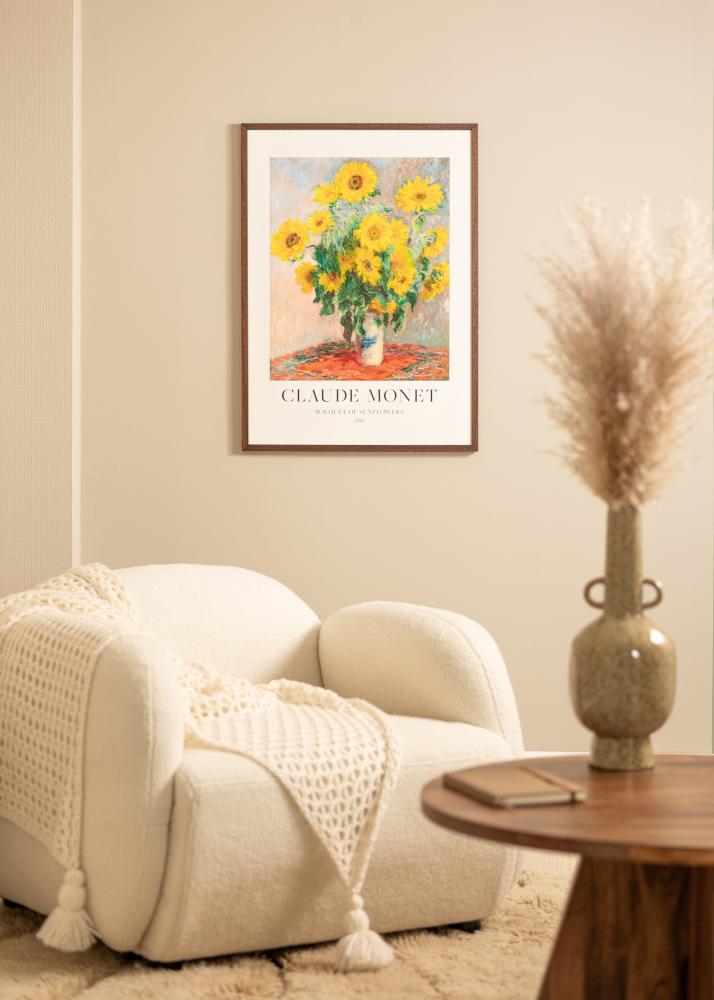 Cadre Ares Teak 40x60 cm - Passe-partout Blanc 25x50 cm