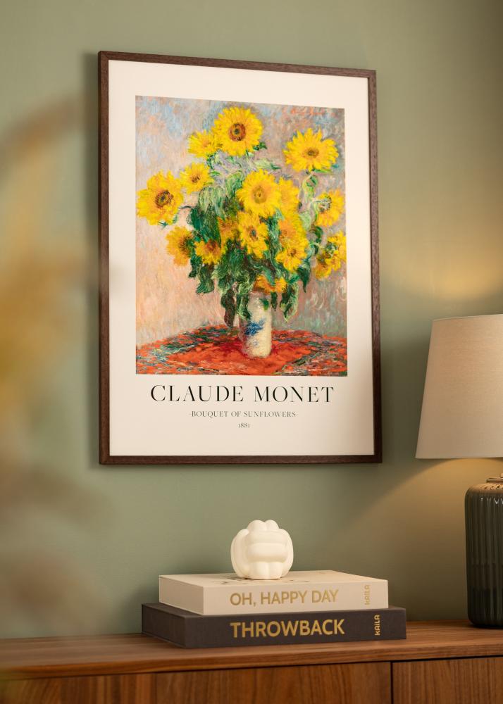 Cadre Ares Teak 40x60 cm - Passe-partout Blanc 25x50 cm