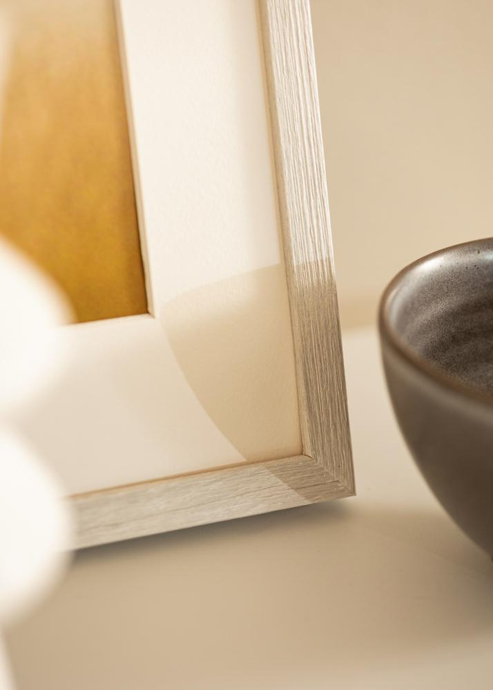 Cadre Ares Chêne Blanc 40x40 cm - Passe-partout Blanc 12x12 inches