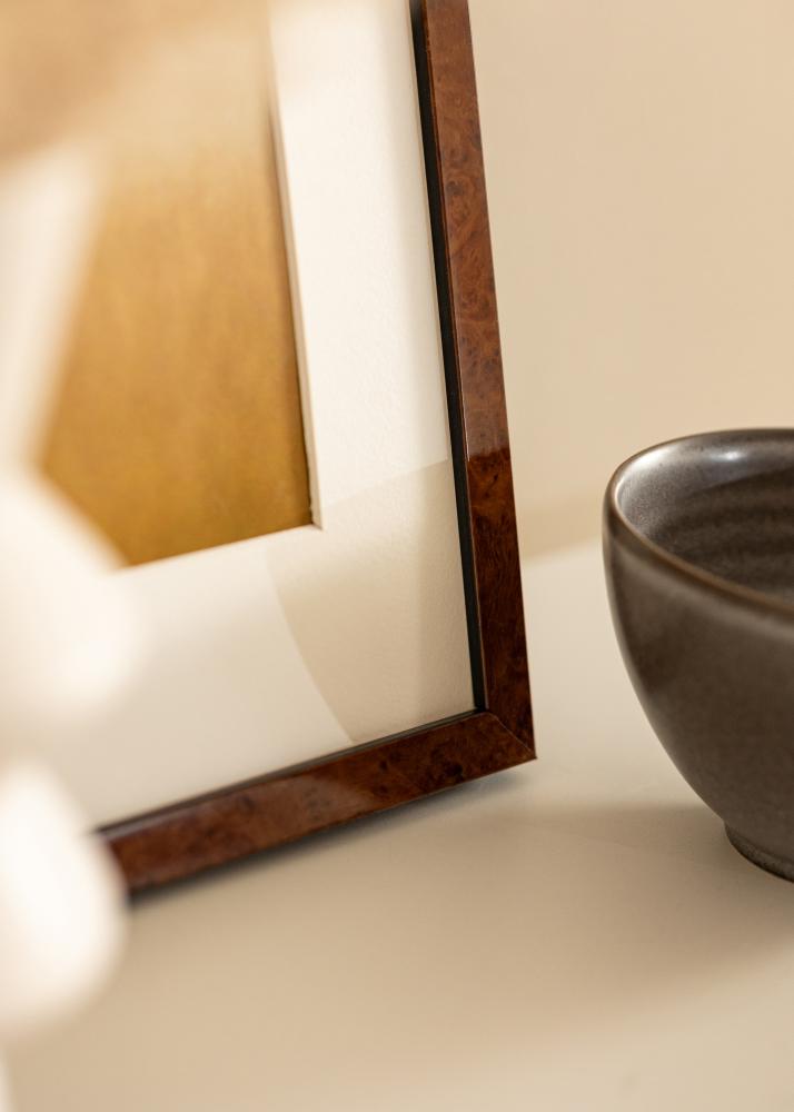 Cadre Ares noyer 20x25 cm - Passe-partout Blanc 15x20 cm