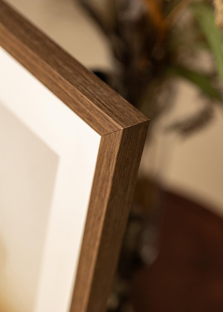 Cadre Hermes Noyer 30x40 cm - Passe-partout Blanc 20x28 cm