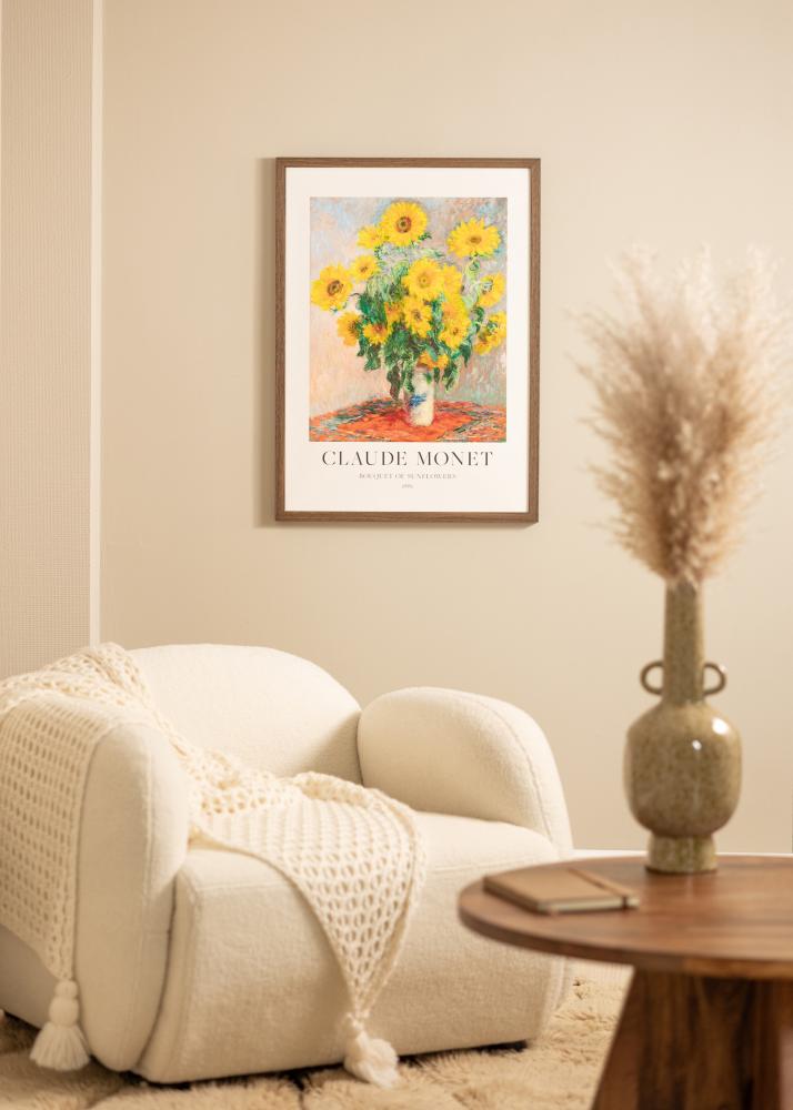 Cadre Hermes Noyer 30x40 cm - Passe-partout Blanc 20x28 cm