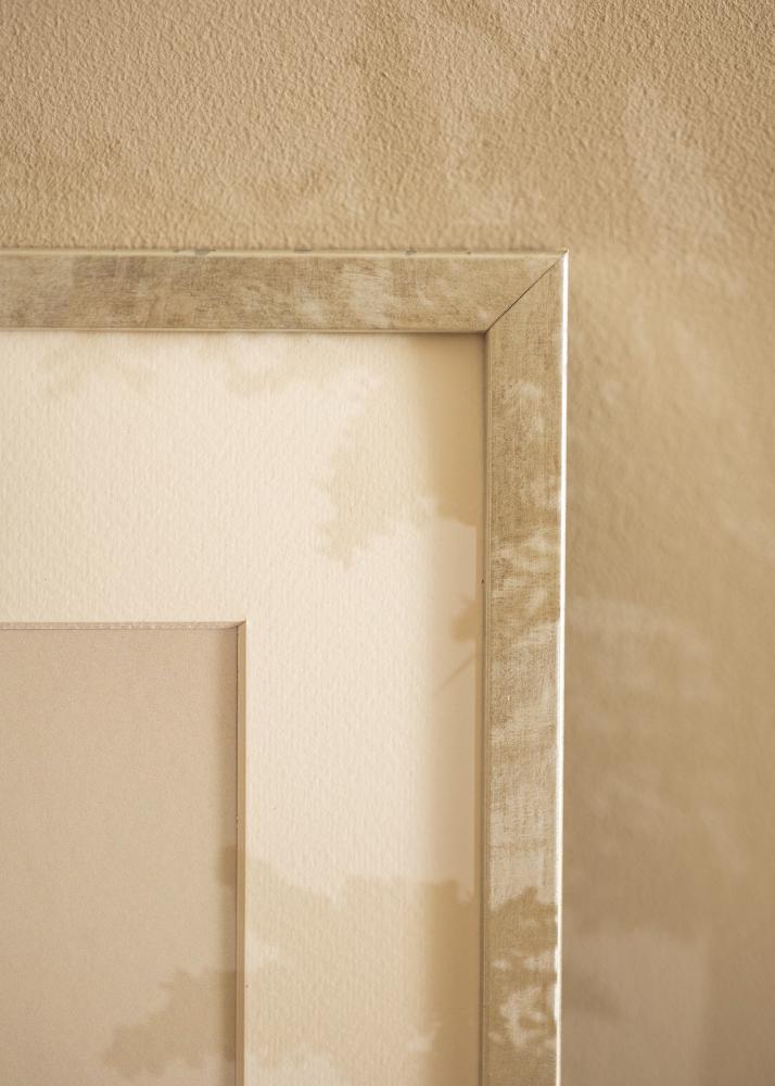 Cadre Ares Argent 24x30 cm - Passe-partout Blanc 7x9 inches