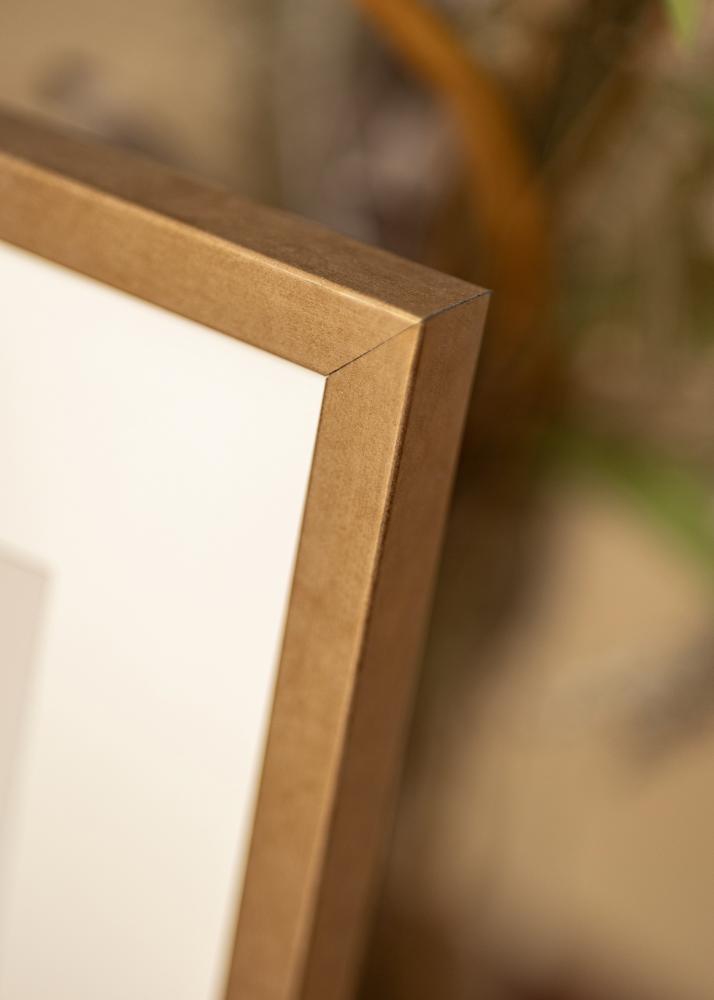 Cadre Ares Laiton 40x50 cm - Passe-partout Blanc 29,7x42 cm