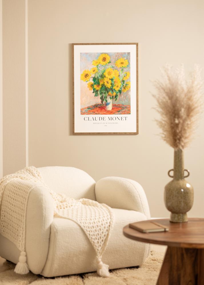 Cadre Ares Laiton 40x50 cm - Passe-partout Blanc 29,7x42 cm