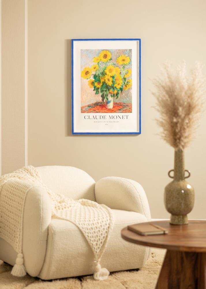 Cadre Diana Bleu 40x60 cm - Passe-partout Blanc 32,9x48,3 cm