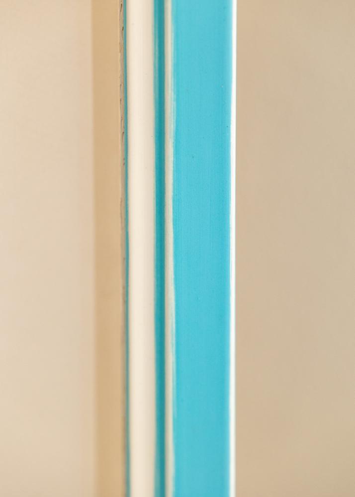 Cadre Diana Bleu Clair 24x30 cm - Passe-partout Blanc 6x8 inches