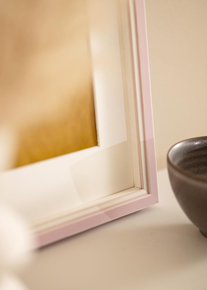 Cadre Diana Rose 20x20 cm - Passe-partout Blanc 15x15 cm