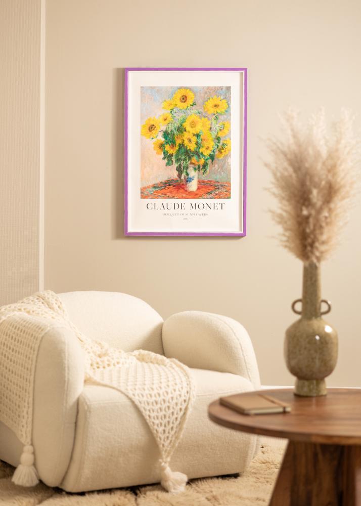 Cadre Diana Violet 45x60 cm - Passe-partout Blanc 13x18 inches