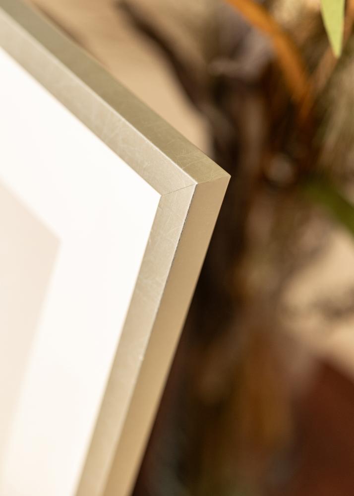 Cadre Minerva Argent 50x60 cm - Passe-partout Blanc 16x19 inches