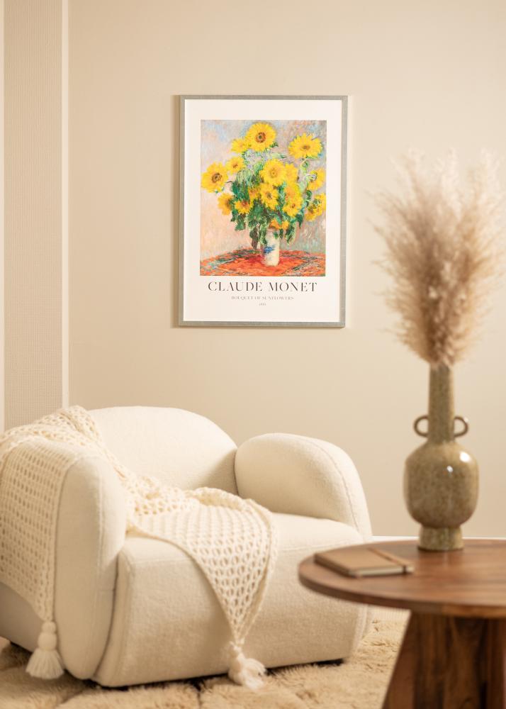 Cadre Minerva Argent 50x60 cm - Passe-partout Blanc 16x19 inches