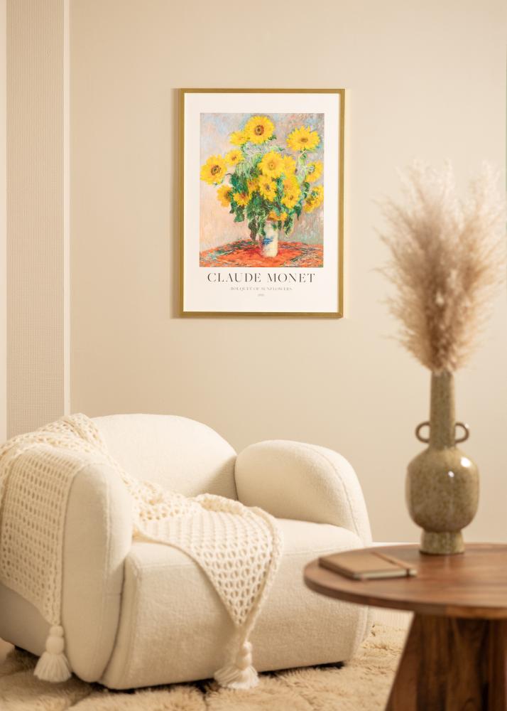 Cadre Minerva Or 45x60 cm - Passe-partout Blanc 32x45 cm