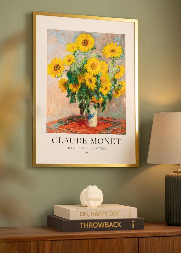 Cadre Minerva Or 45x60 cm - Passe-partout Blanc 32x45 cm