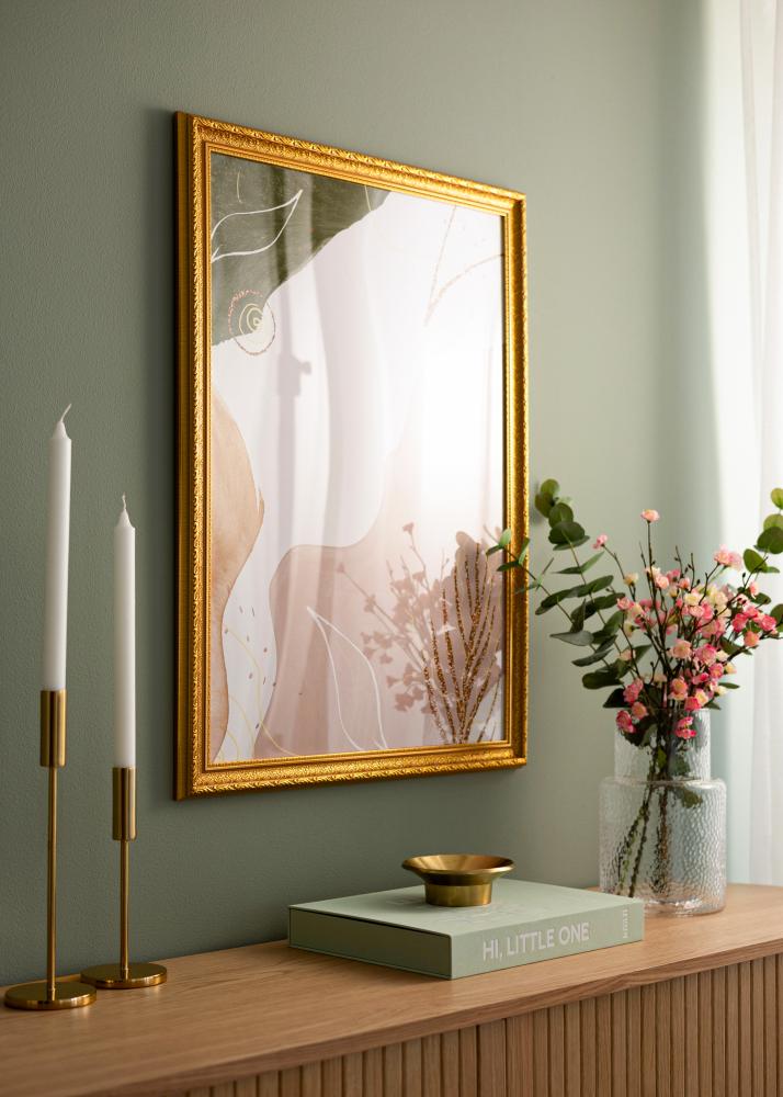 Cadre Ornate Or 60x80 cm - Passe-partout Blanc 50x70 cm