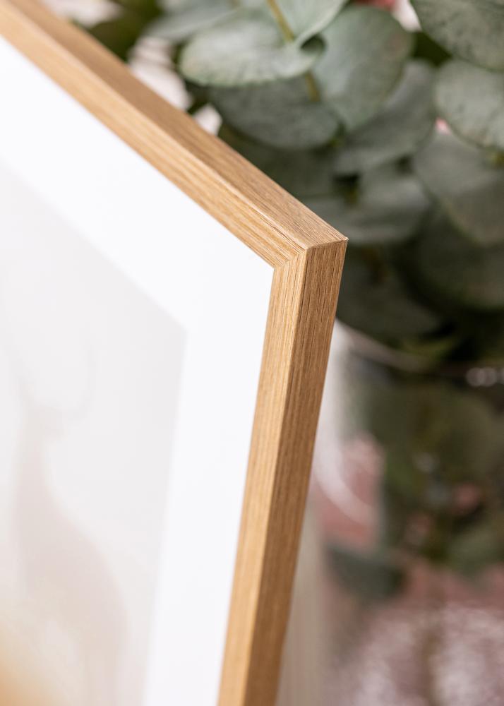 Cadre Modern Teak 20x30 cm - Passe-partout Blanc 10x21 cm