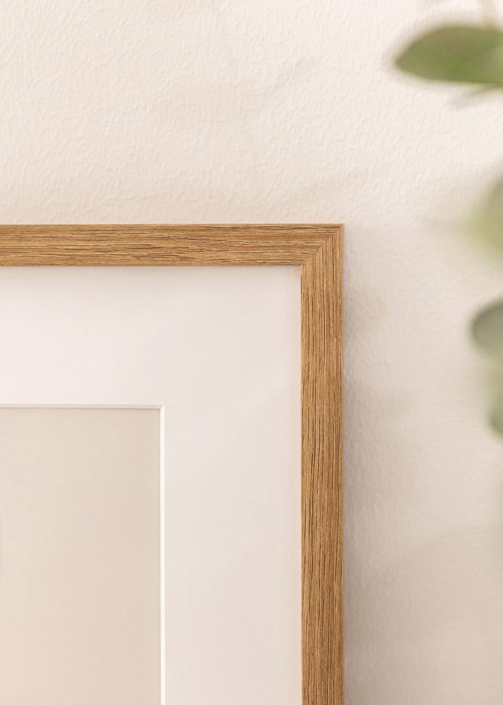 Cadre Modern Teak 20x30 cm - Passe-partout Blanc 10x21 cm